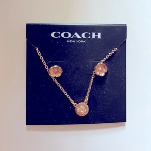 Coach necklace and earrings set NWT